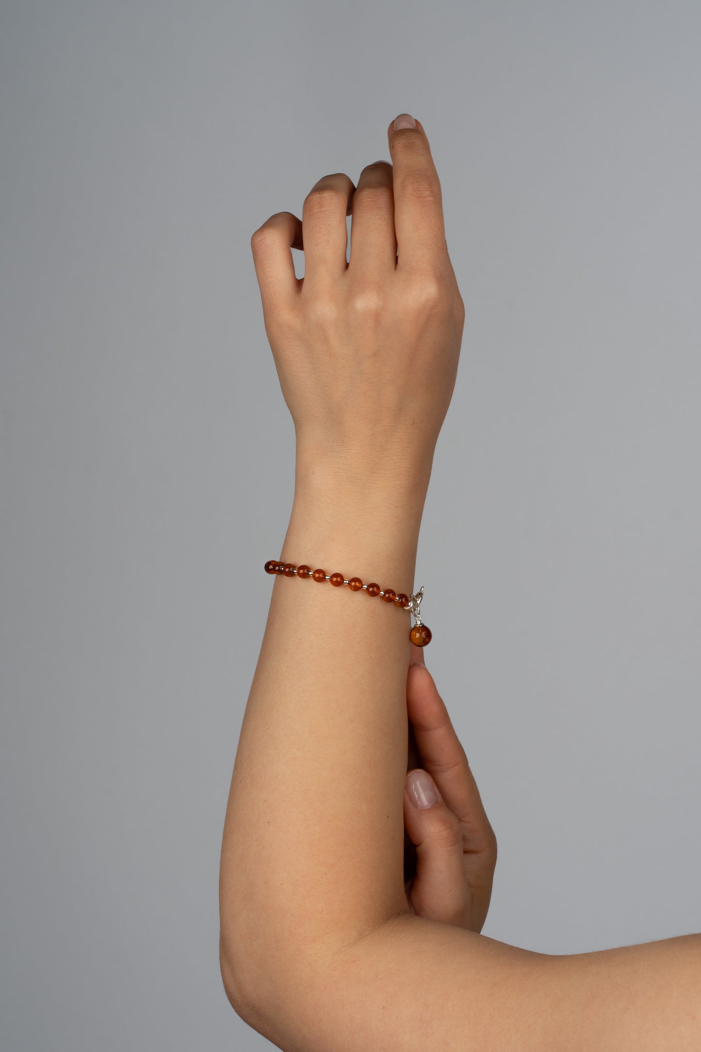 Silver Bracelet with Honey Amber "Ignis Mellis"