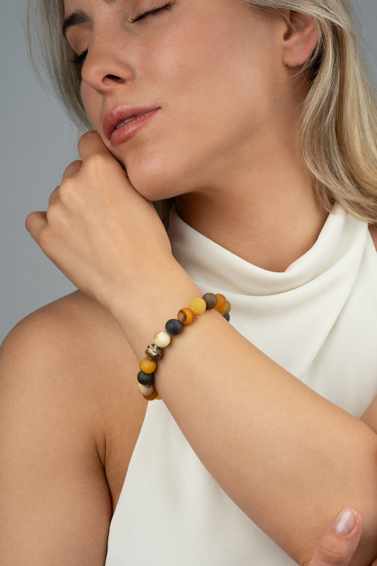 Multi-Colored Baltic Amber Bracelet "Elementa Terrae"
