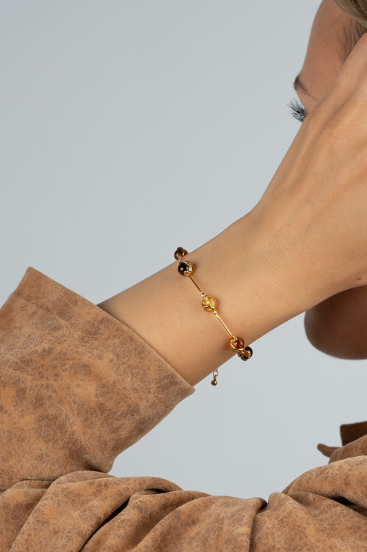 Gold-Plated Amber Bracelet „Ordo Lucis”