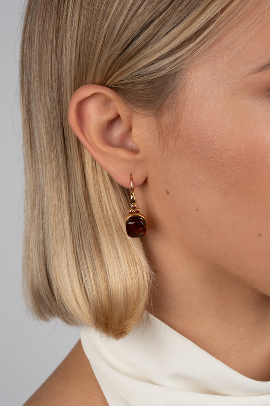 Paauksuoti gintariniai auskarai „Aurum Umbrae“