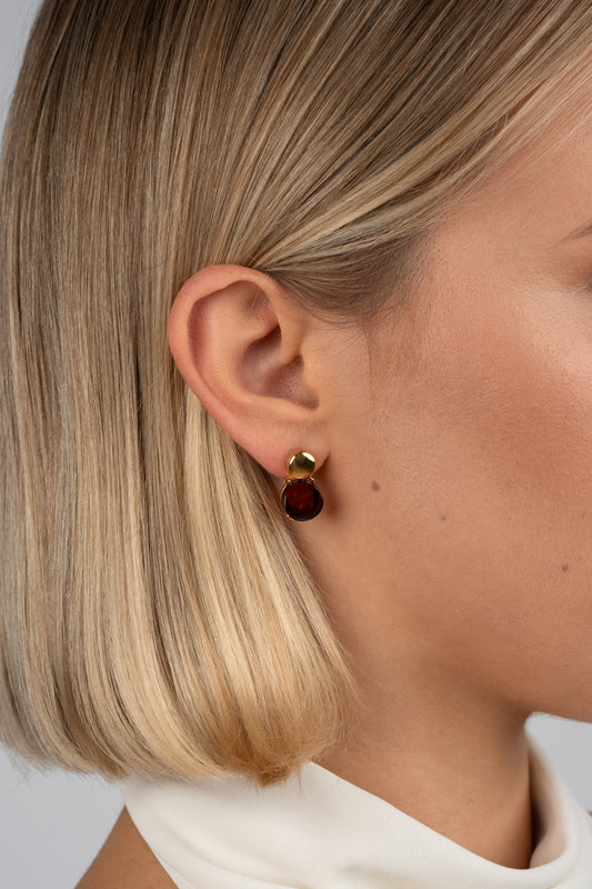 Paauksuoti gintariniai auskarai „Aurum Aeterna“