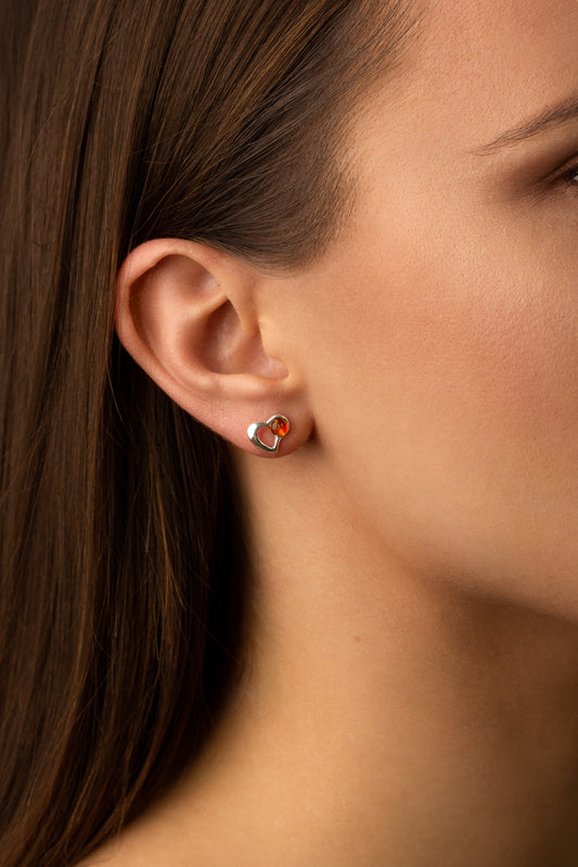 Gintariniai auskarai su medaus spalvos gintaru „Cordis Lumen“