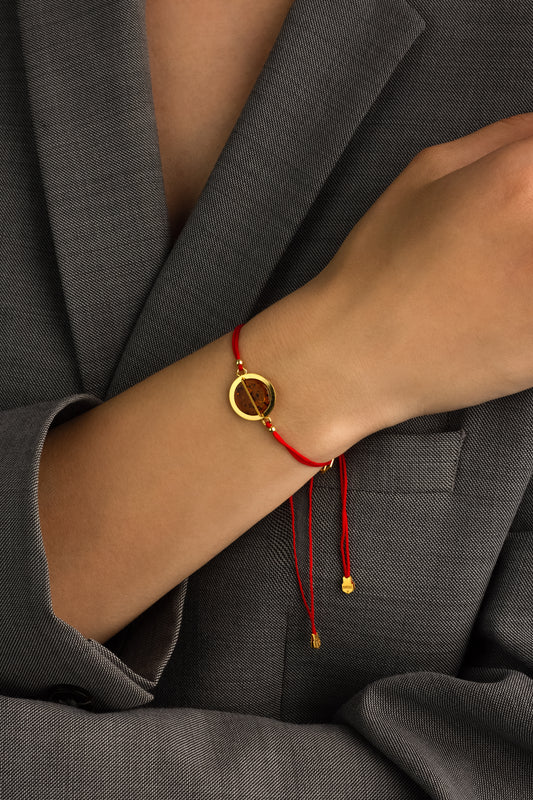 Gold-Plated Amber Bracelet “Stellarus Ardor”