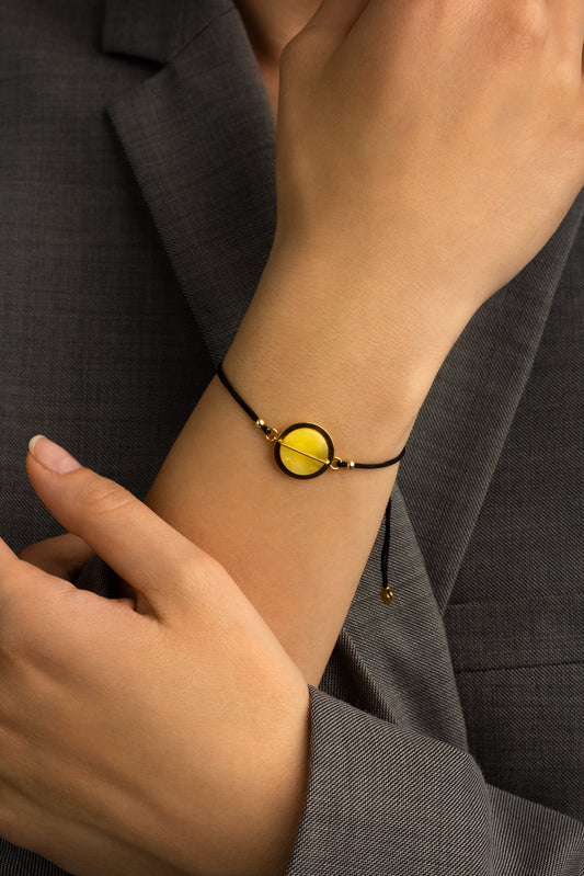 Gold-Plated Amber Bracelet "Stellarus Contrasta"