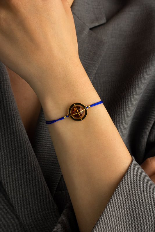 Gold-Plated Amber Bracelet "Stellarus Caerulea Grandis"