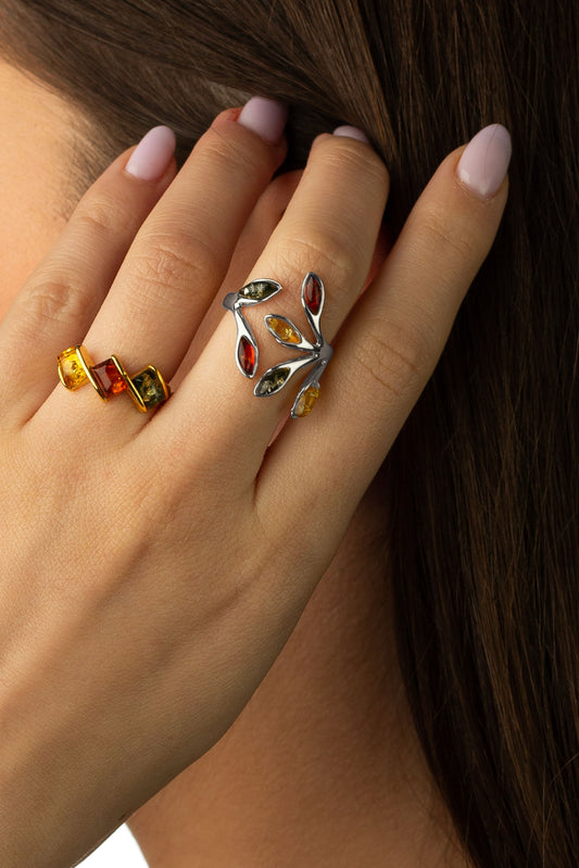 Sidabrinis gintaro žiedas „Florentia Aurea Argentum“