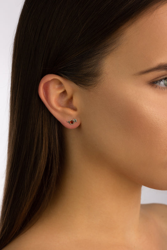 Sidabro gintariniai auskarai su medaus gintaru „Avis Succinitus“