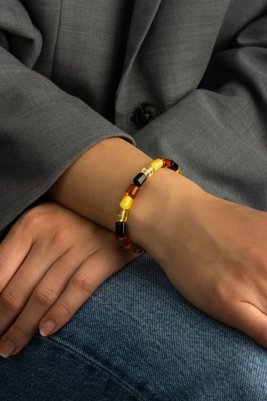 Polished Colored Amber Bracelet "Eterna Ambrata"