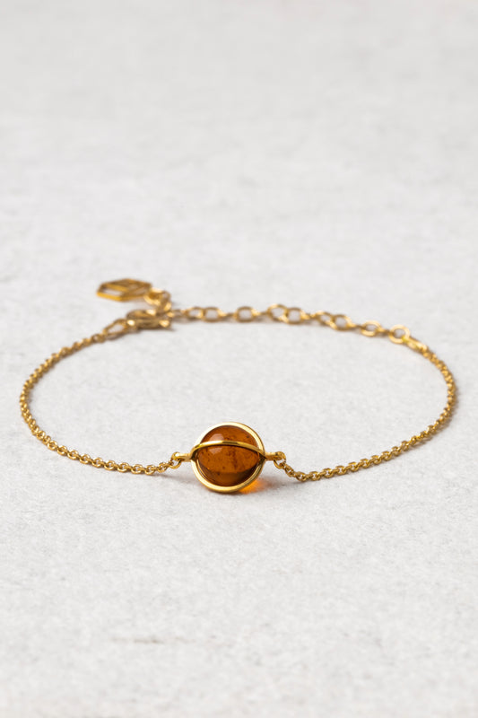 Gold-Plated Elegant Amber Bracelet "Aurum Sfera"