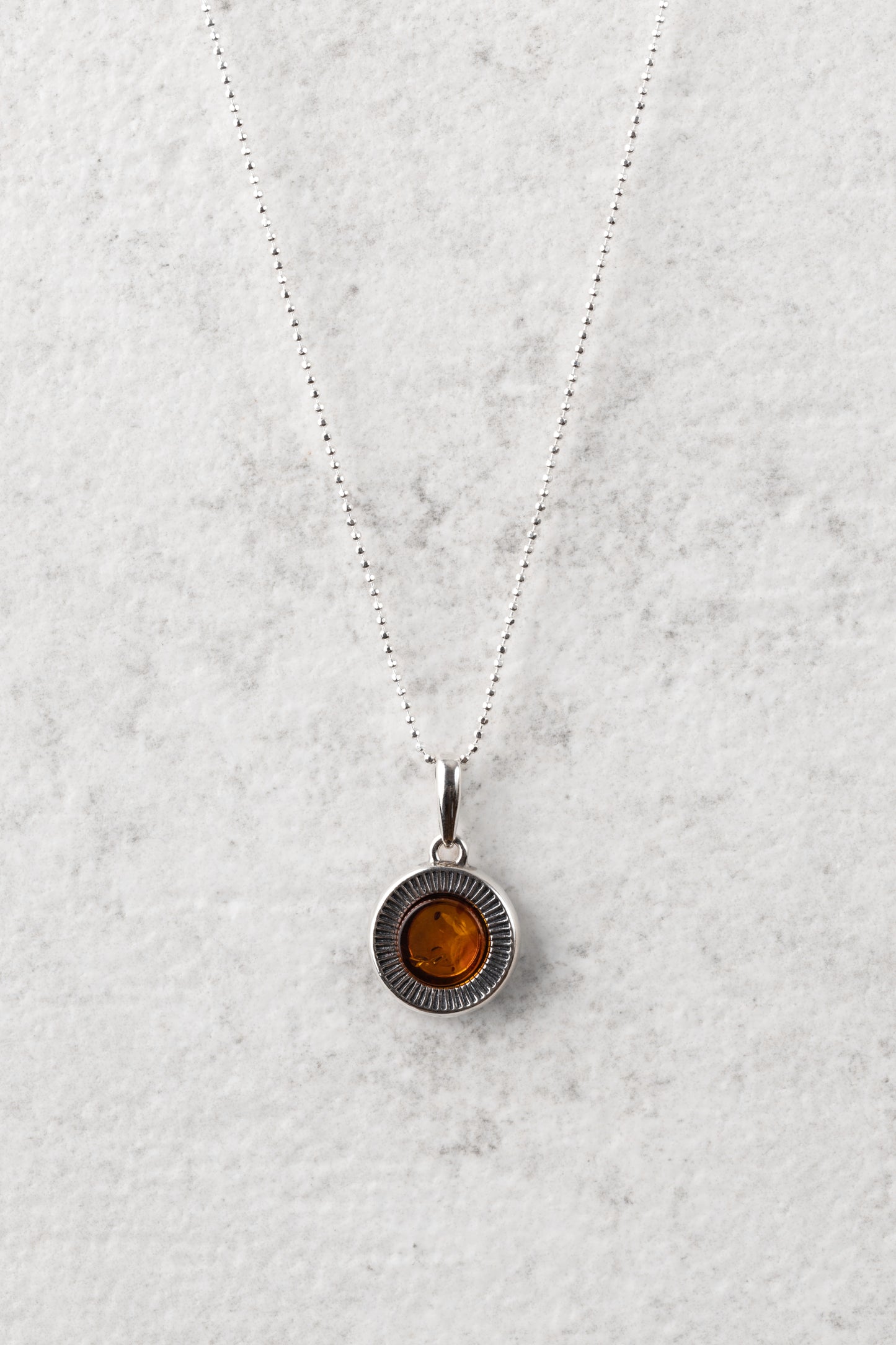 Silver Necklace with Amber "Aura Silver-Honey"