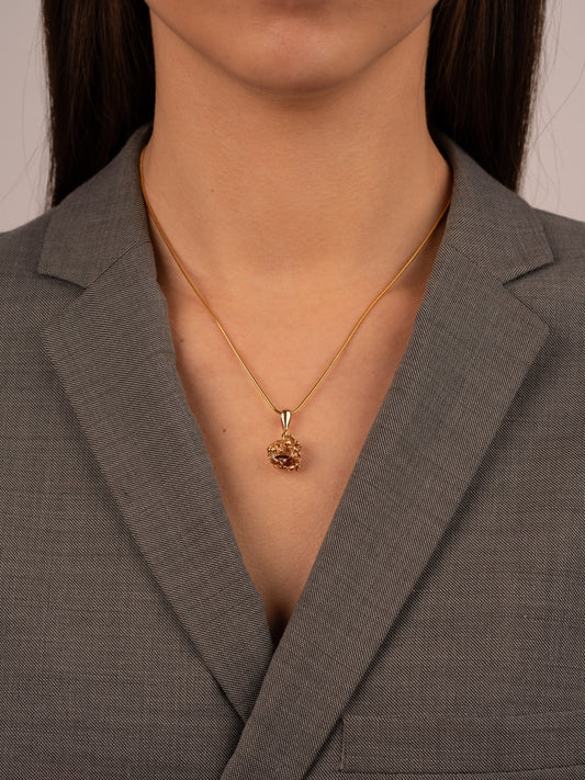 Paauksuotas gintaro pakabukas su medaus spalvos gintaru „Regia Ambra“