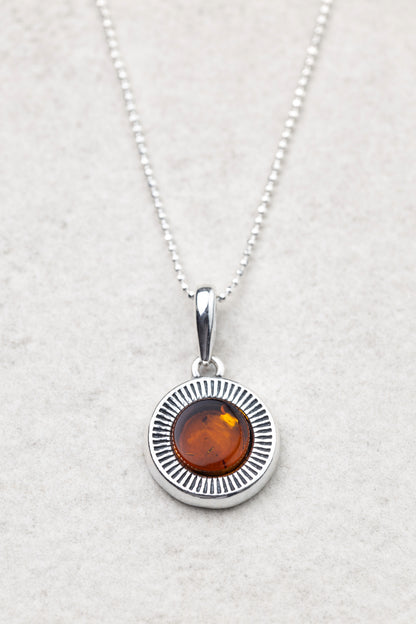 Silver Necklace with Amber "Aura Silver-Honey"