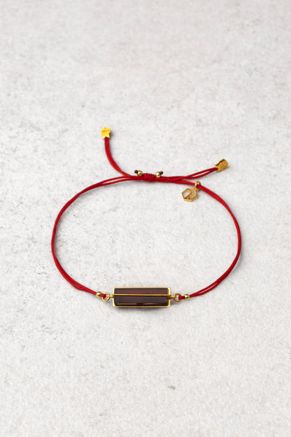 Gold-Plated Amber Bracelet "Prisma Rubra"