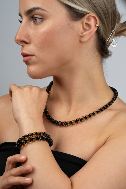 Bracelet with Green Baltic Amber "Ambra Sylvestris"