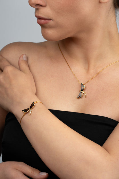 Gold-Plated Bracelet with Baltic Amber “Solifera”