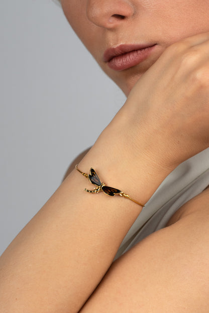 Gold-Plated Bracelet with Baltic Amber “Solifera”