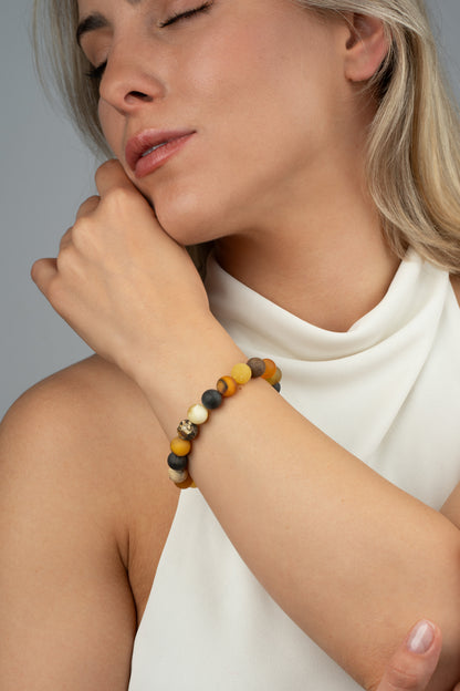 Multi-Colored Baltic Amber Bracelet "Elementa Terrae"