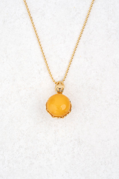 Paauskuotas Pakabukas Su Geltonuoju Gintaru „Aurea Harmonia“