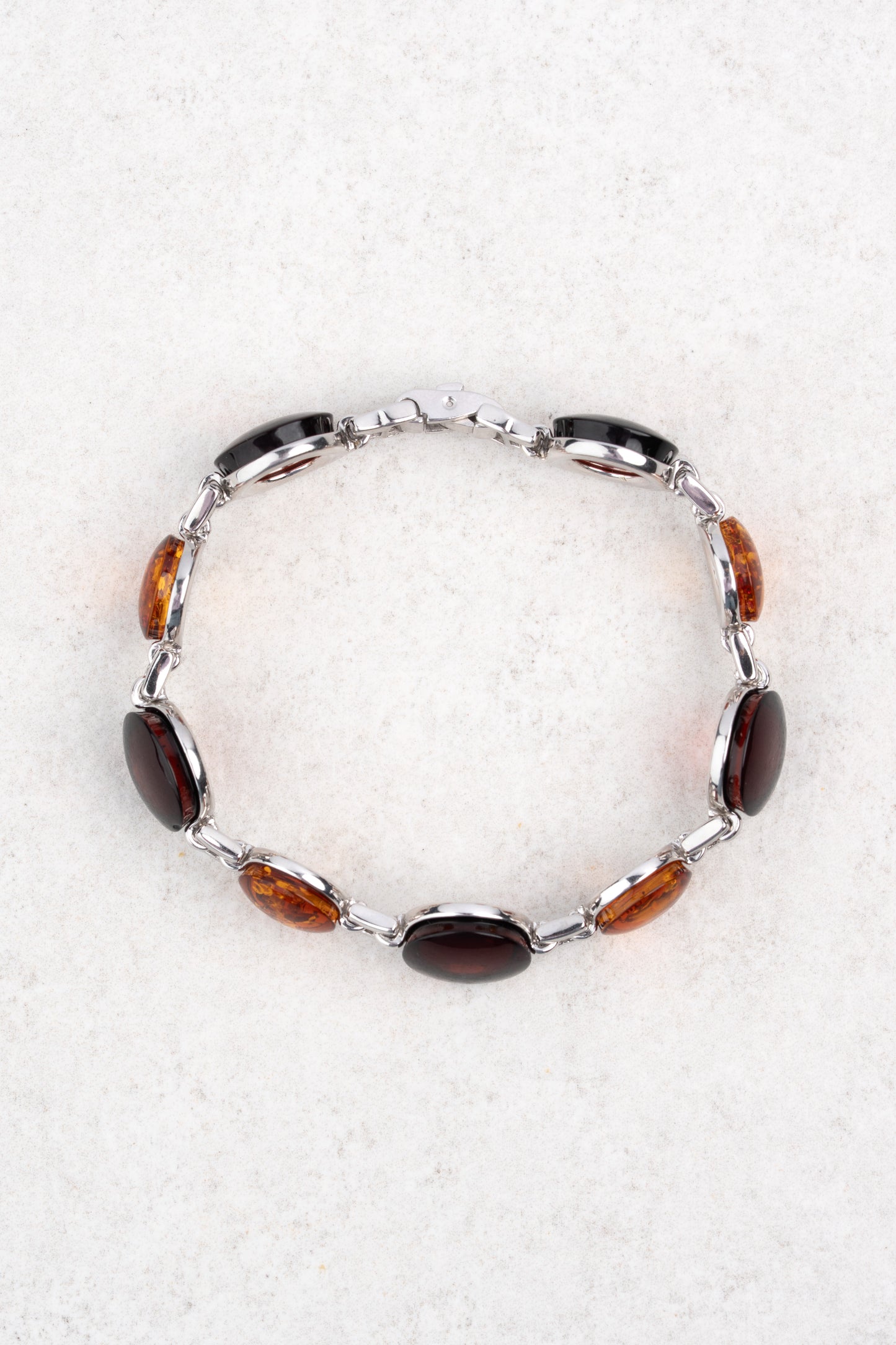 Silver Bracelet With Cherry & Honey Amber "Solaris Vinculum"