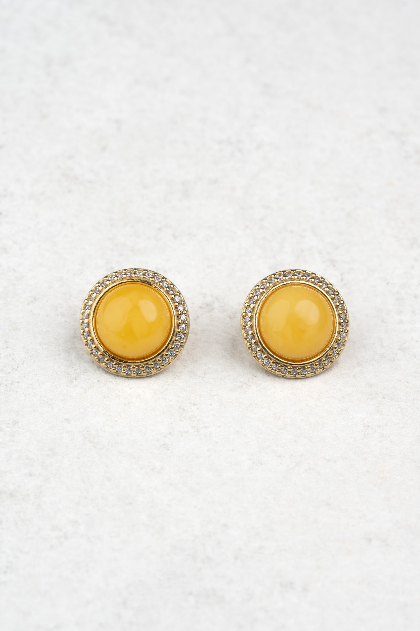 Paauksuoti geltonojo gintaro auskarai „Sol Aurata“