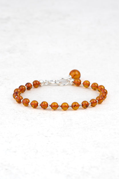 Silver Bracelet with Honey Amber "Ignis Mellis"