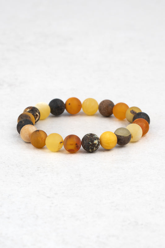 Multi-Colored Baltic Amber Bracelet "Elementa Terrae"