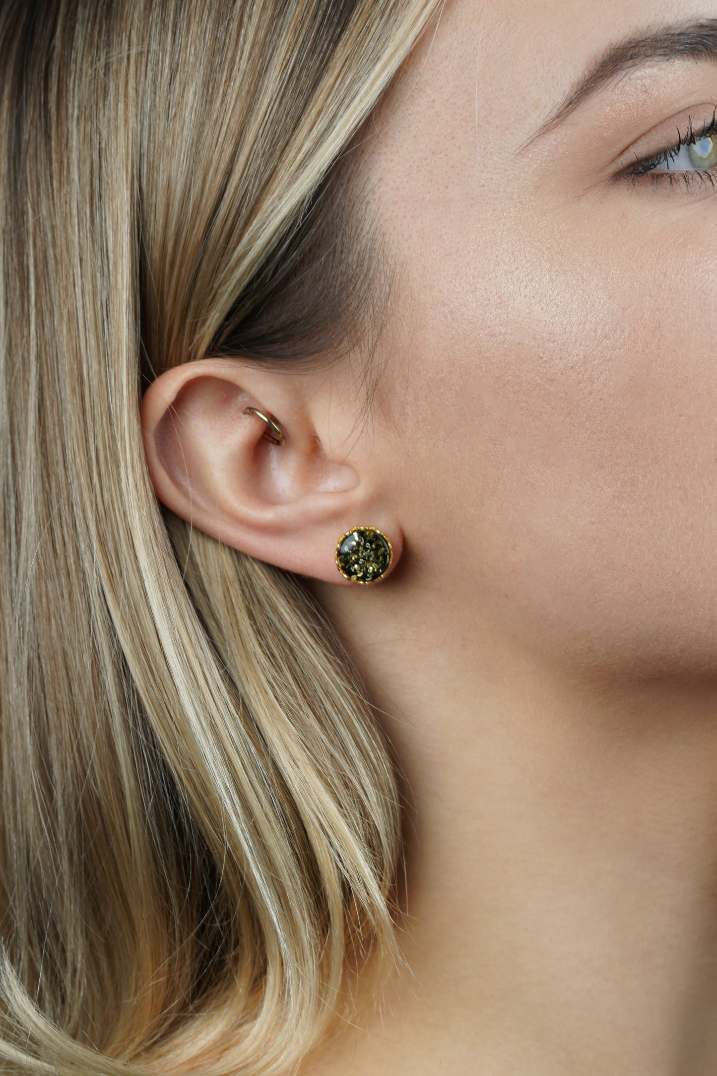 Žaliojo gintaro auskarai „Nympha Succini“