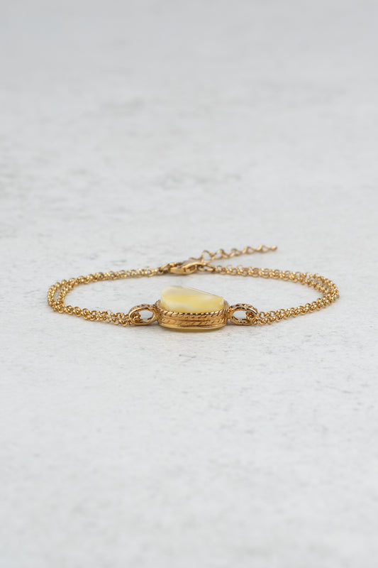 Gold-Plated Yellow Amber Bracelet „Lumen Vocatum“