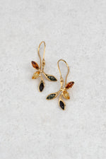 Gold-Plated Earrings with Multi-Colored Amber “Florentia Aurea - Medi”