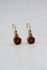 Luxury Gold-Plated Earrings with Cherry-Colored Amber “Aurum Umbrae”