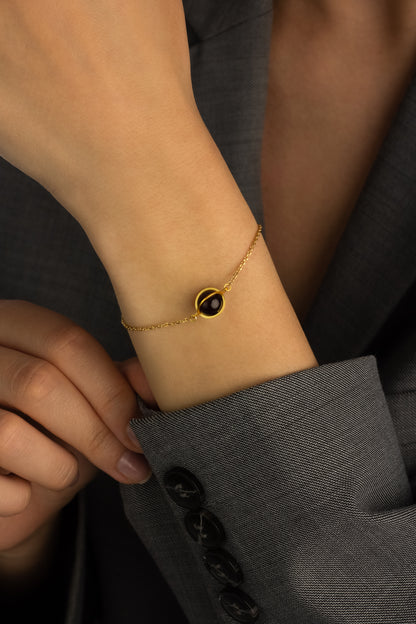 Paauksuota Elegantiška Gintaro Apyrankė „Aurum Sfera“