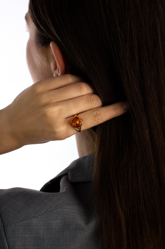 Medaus gintaro žiedas „Legatum Temporis“