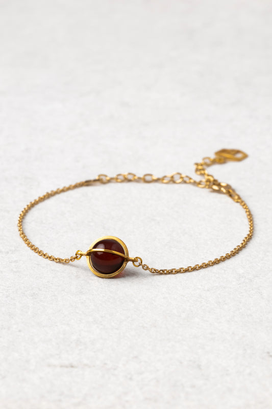 Paauksuota Elegantiška Gintaro Apyrankė „Aurum Sfera“