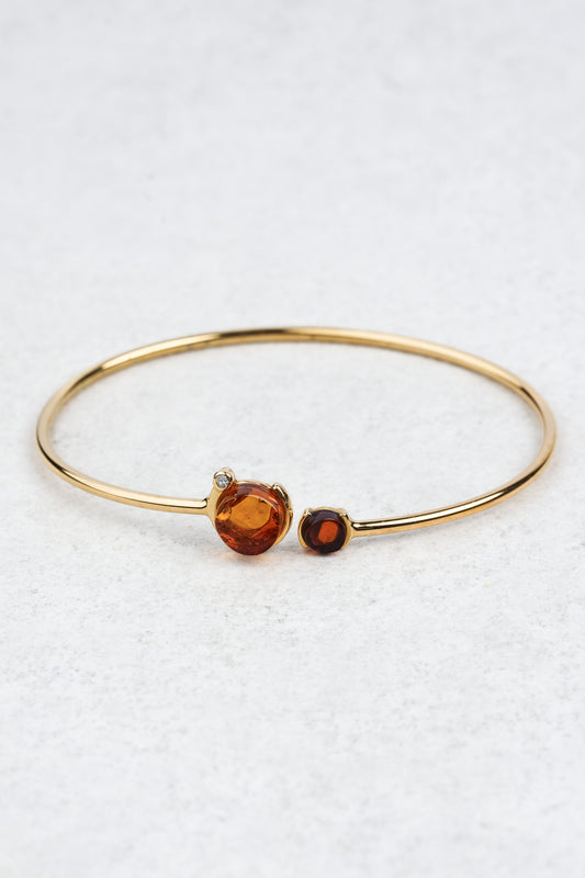 Gold-Plated Bracelet with Honey and Cherry-Colored Amber "Caelum Vivum"