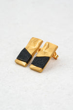 Gold-Plated Earrings with Cherry Amber “Fragmenta Imperii – Modo”