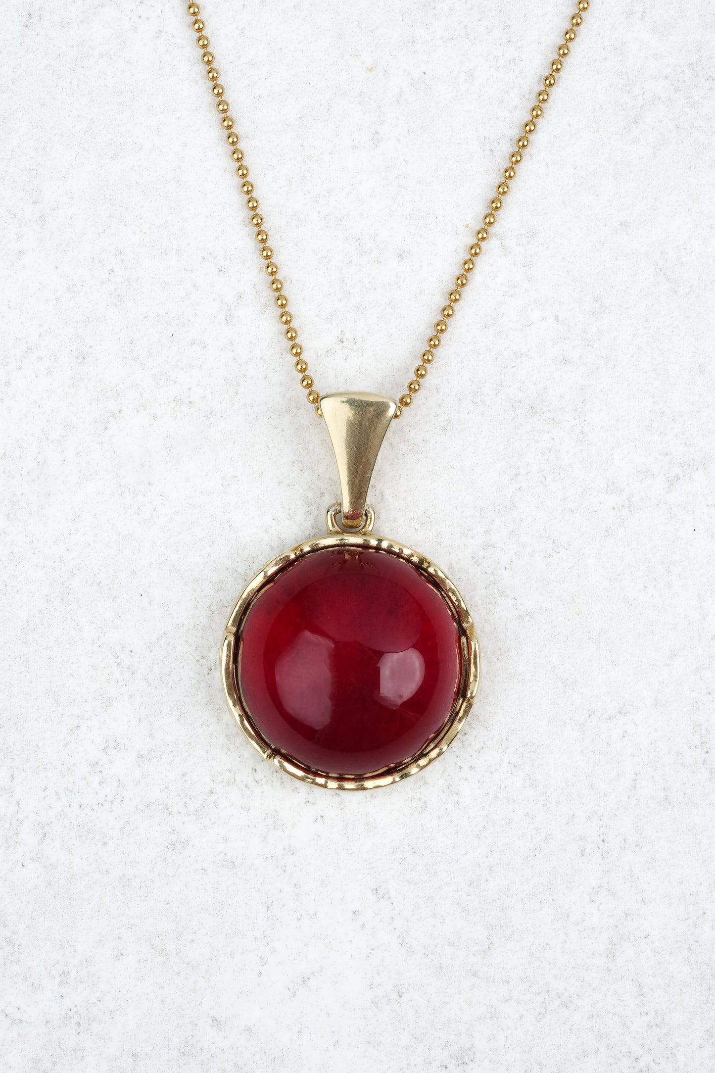 Gold-Plated Necklace with Natural Red Amber "Peccatum Dulce – Rubrum"