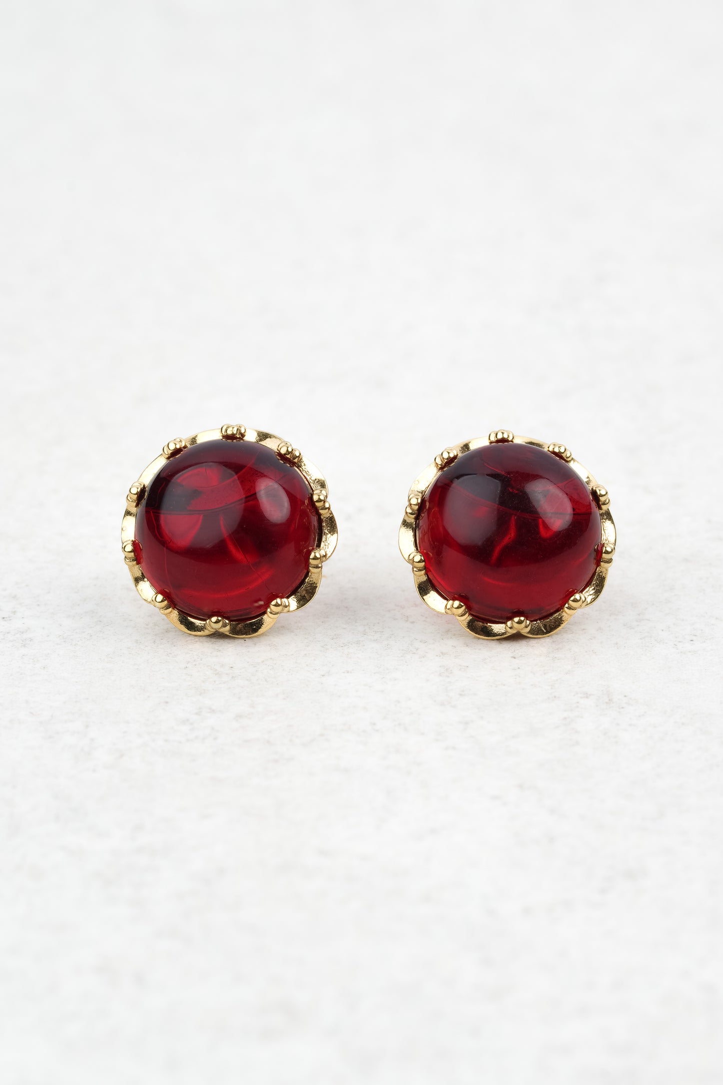 Gold-Plated Earrings with Natural Red Amber "Peccatum Dulce – Monile"