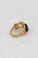 Gold-Plated Cherry Amber Ring “Luxar Ambrosium - Fides”