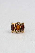 Gold-Plated Cherry & Honey Amber Ring “Luxar Ambrosium - Origo”